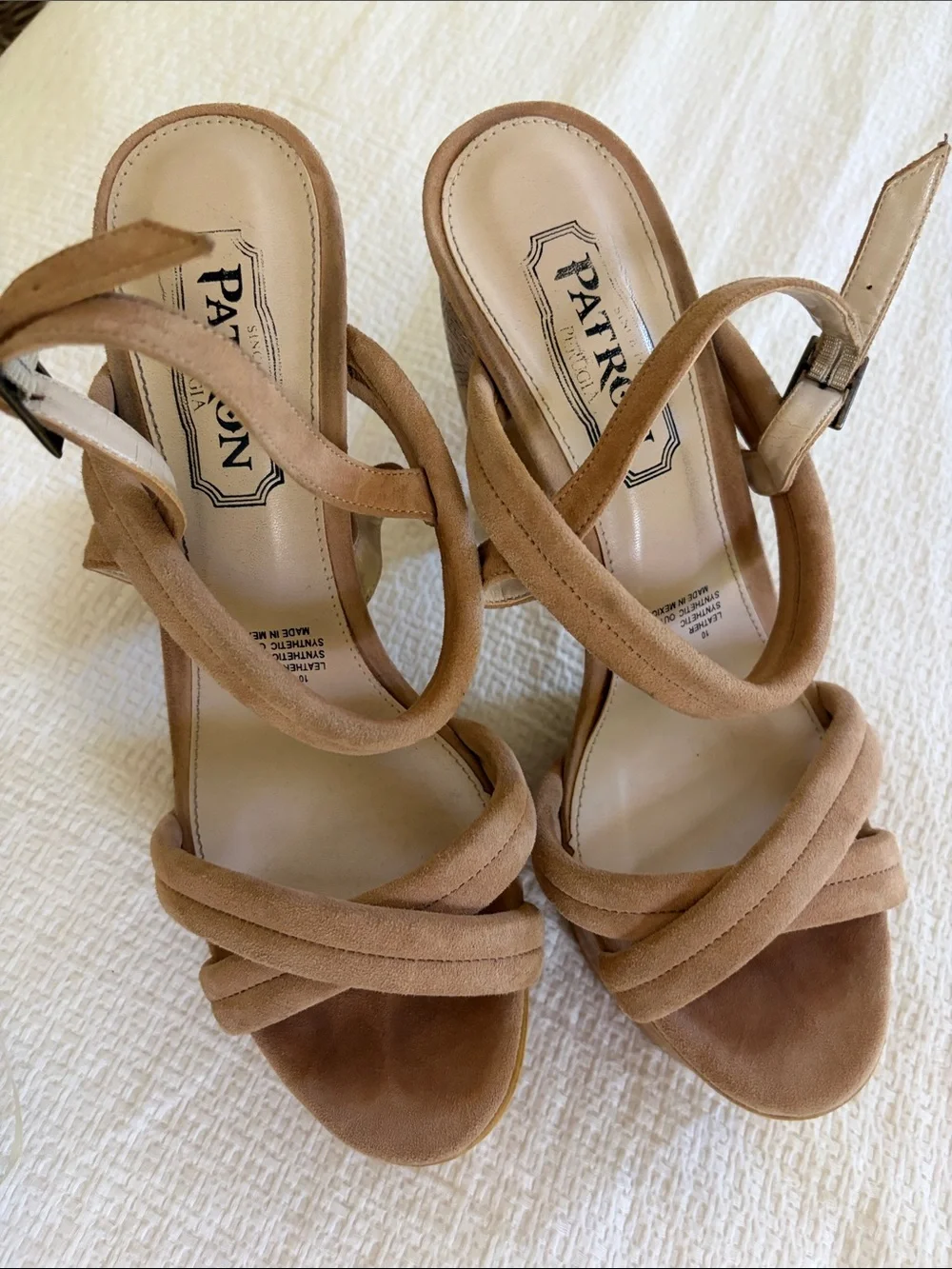 Patron by Perugia Platform Strappy Sandals in Taupe